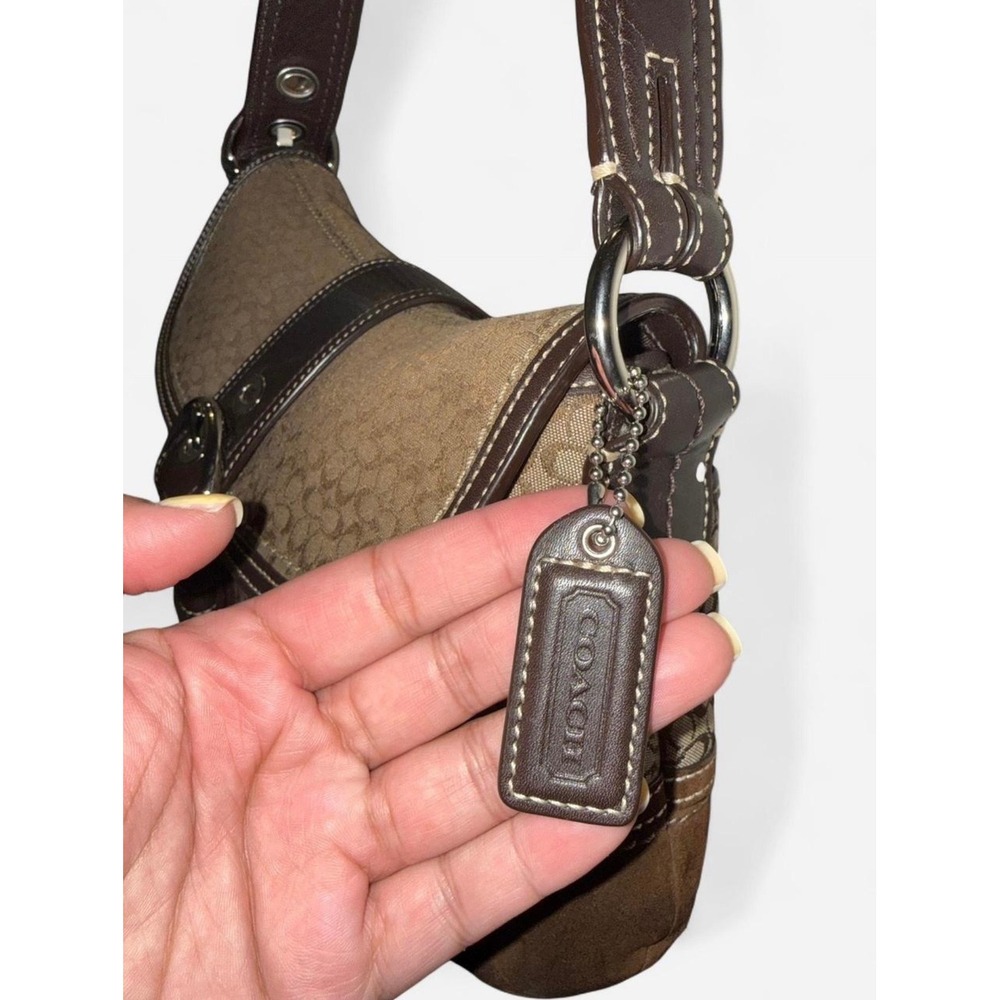 Coach Soho Signature Flap Brown Jacquard Leather Shoulder Bag F10926 - Picture 3 of 8